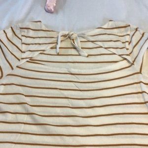 Tunic, XL, Ivory with gold stripes, New with tags.